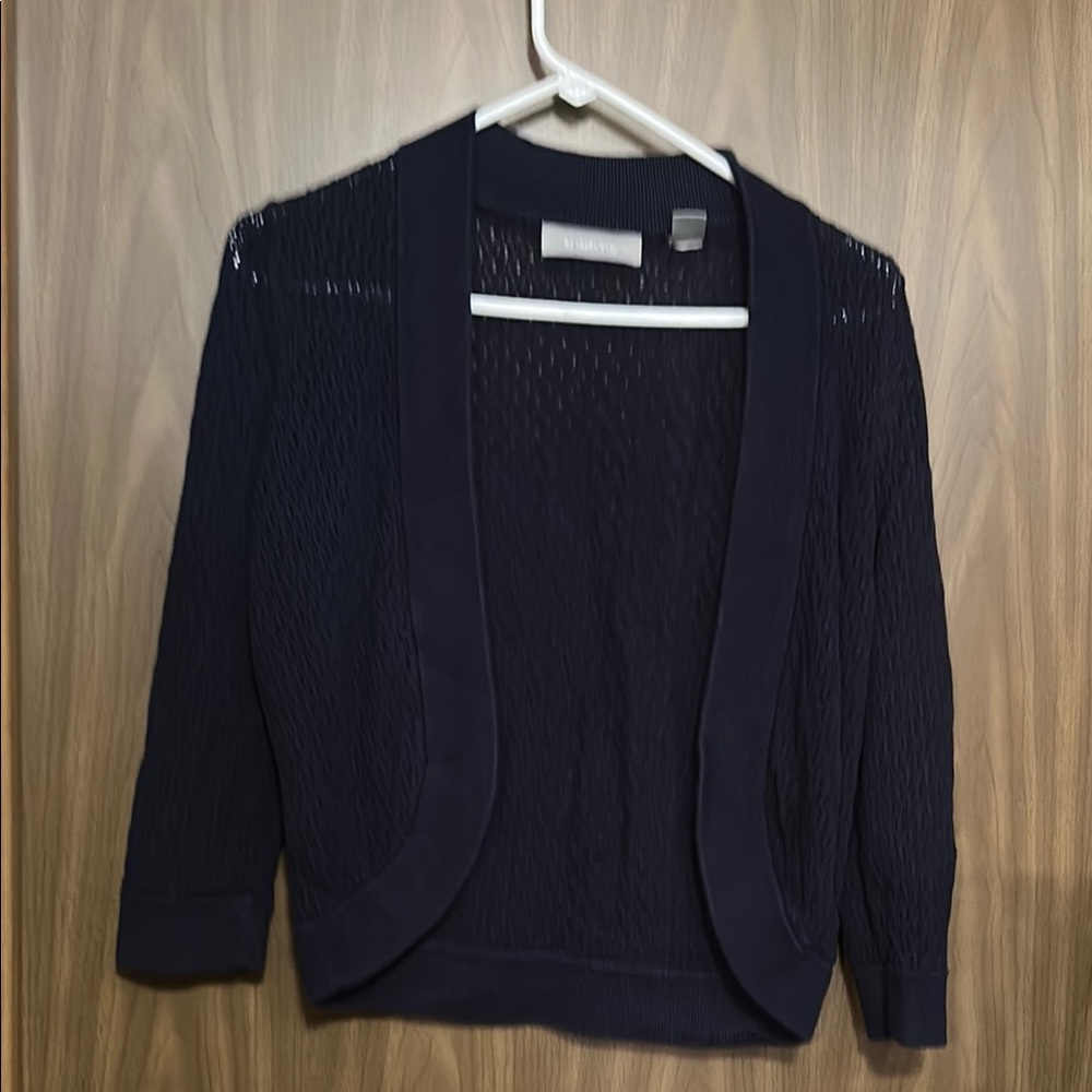 Liz Claiborne Dark Blue Open-Front Cardigan